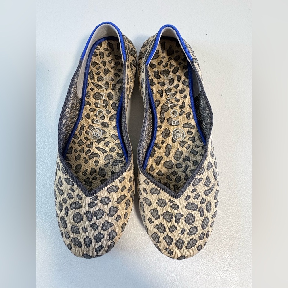 Rothy’s The Flat | Leopard Print Knit Flats | Size 7.5 - Picture 2 of 14